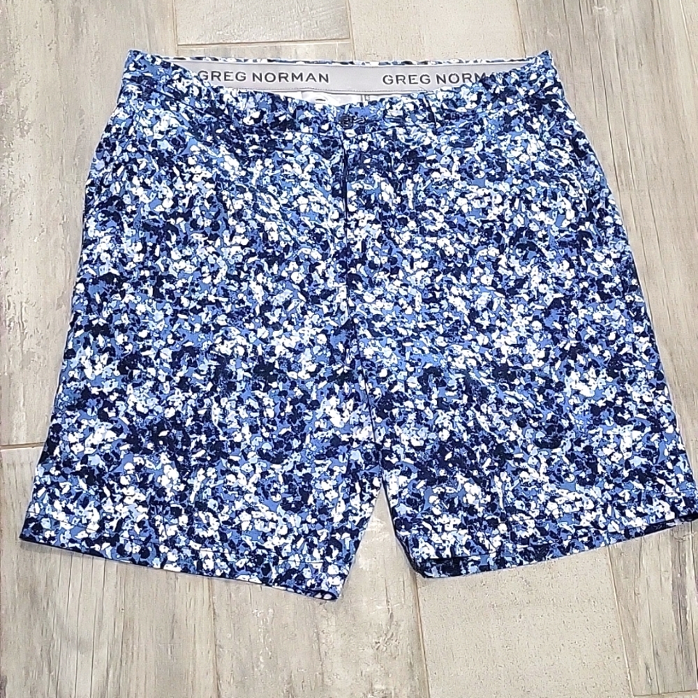 COPY - Attack life Greg Norman blue sports shorts quick dry  size 38 B25